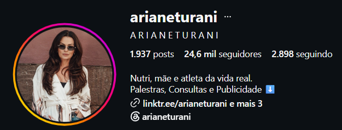 Ariane Turani Instagram 24 mil seguidores